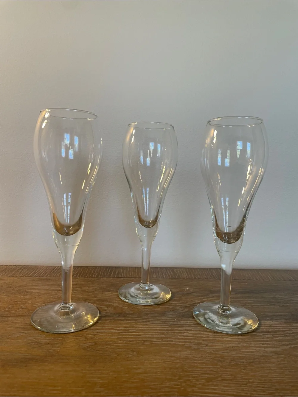 Clear Glass Champagne Flutes - Set of 3